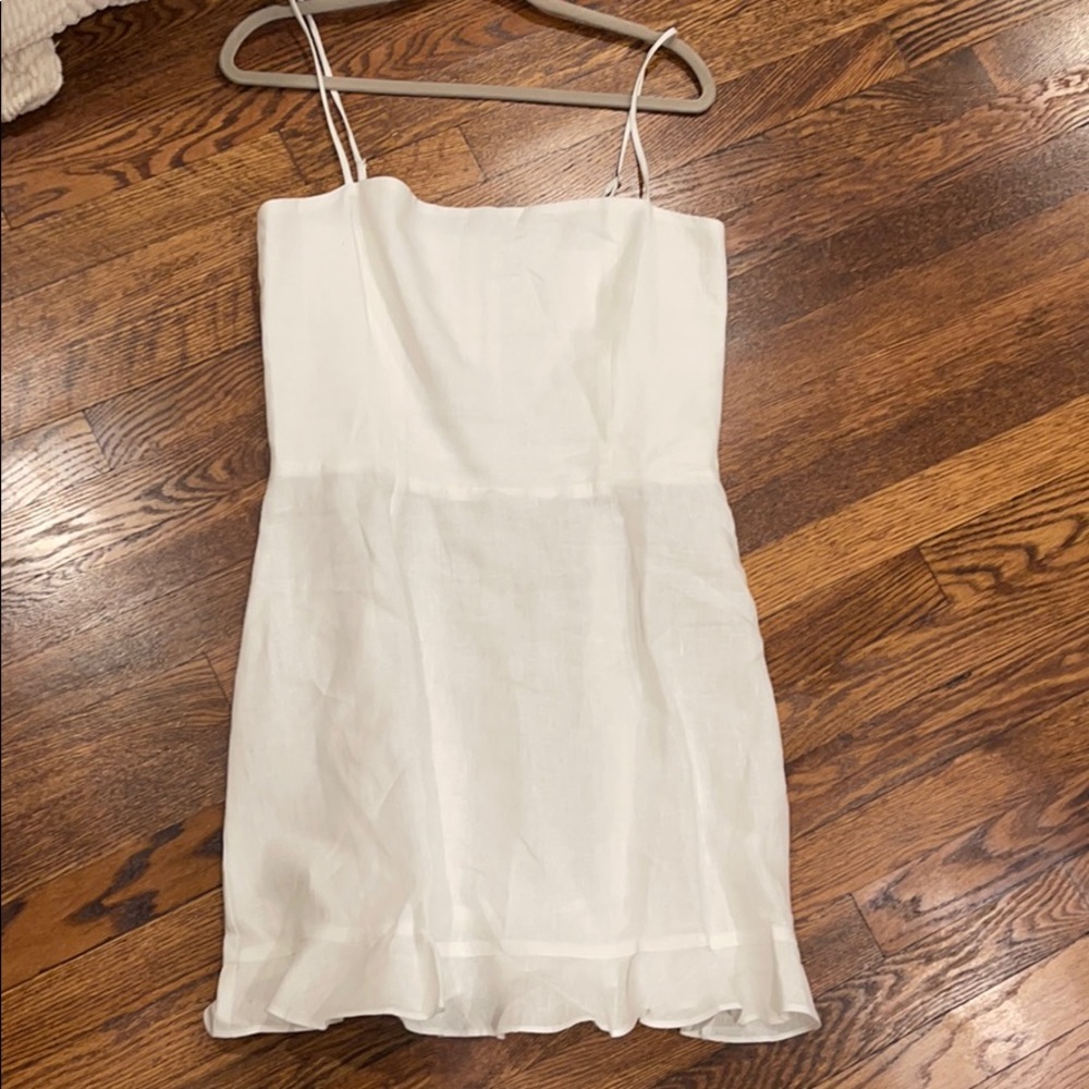 Reformation white linen dress size 12